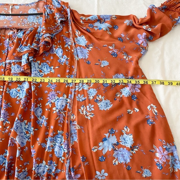 Free People Lorretta Printed oversized floral ruffles Tunic Size Medium - Picture 10 of 12